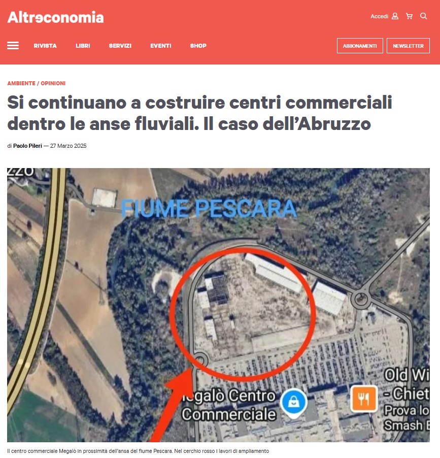 Centri commerciali nelle anse fluviali: il caso Abruzzo